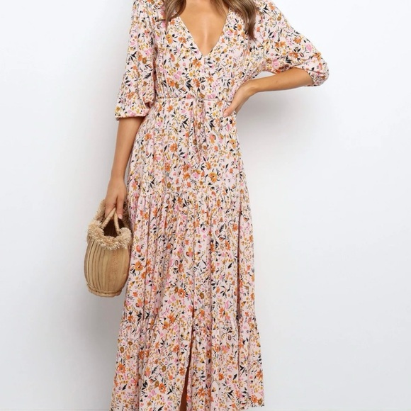 Petal & Pup Dresses & Skirts - Petal & Pup Kelda Soft-Multicolor Floral Maxi Dress Sz XL was $89